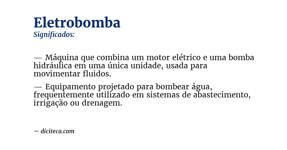 Significado de eletrobomba