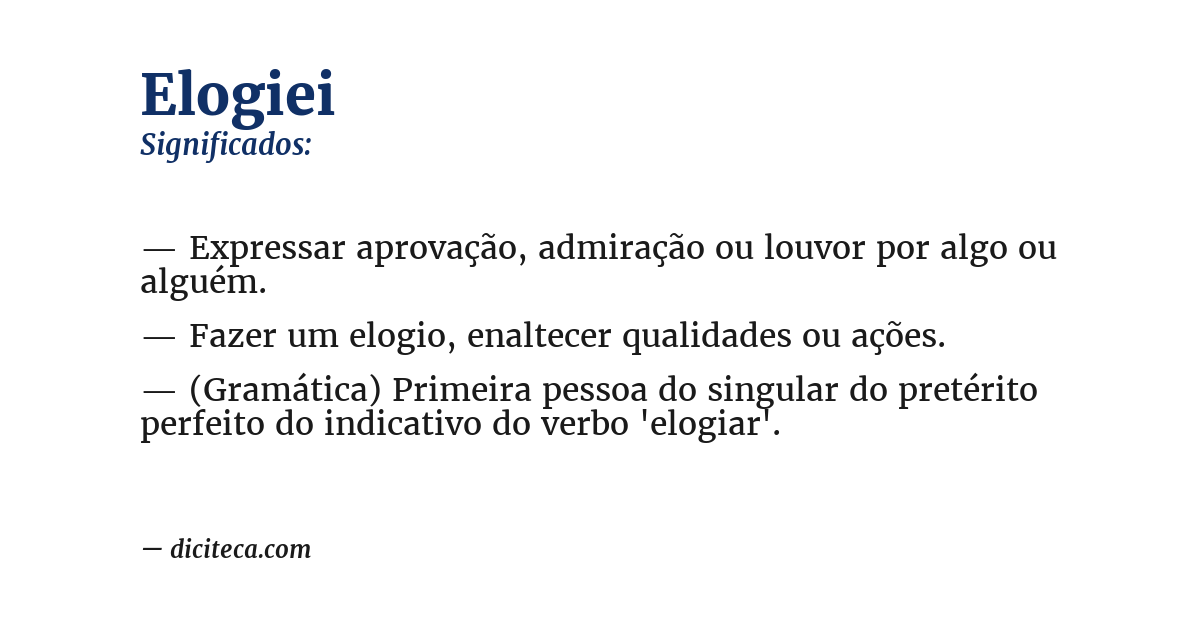 Significado de elogiei