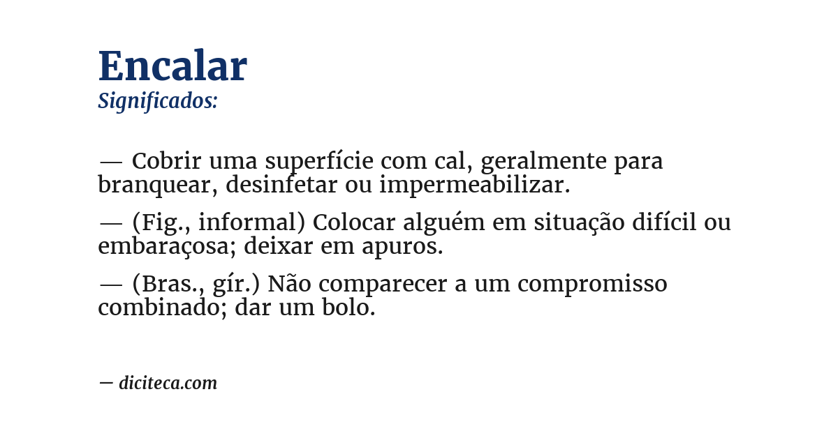 Significado de encalar