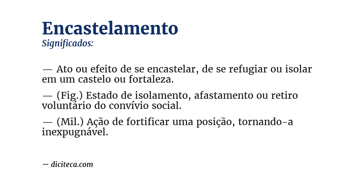 Significado de encastelamento