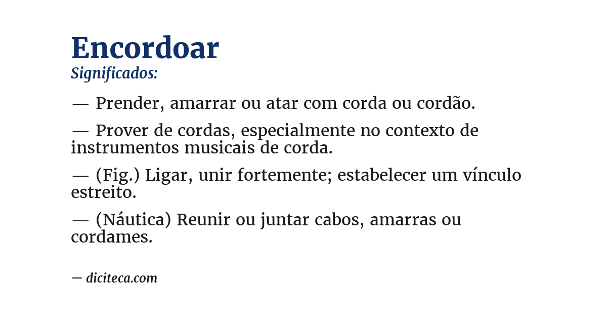 Significado de encordoar