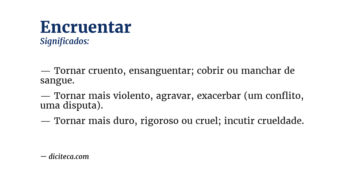 Significado de encruentar