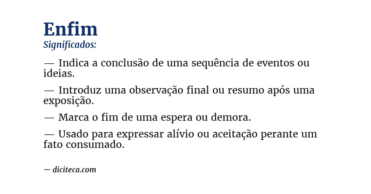 Significado de enfim
