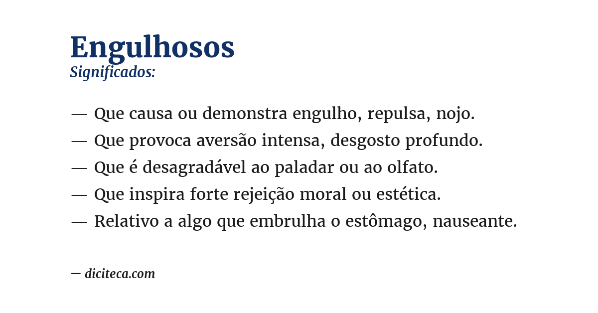 Significado de engulhosos