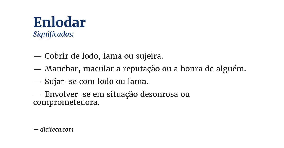 Significado de enlodar