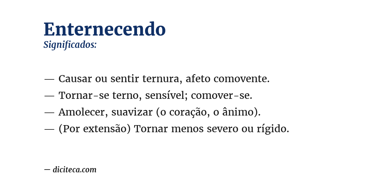 Significado de enternecendo