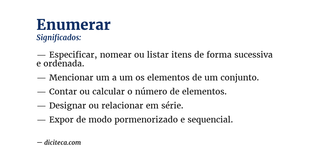 Significado de enumerar