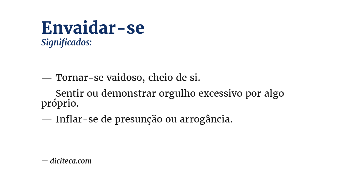 Significado de envaidar-se