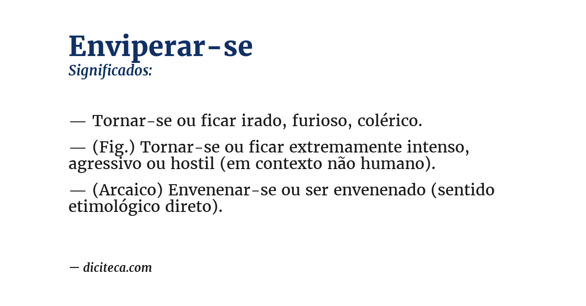 Significado de enviperar-se