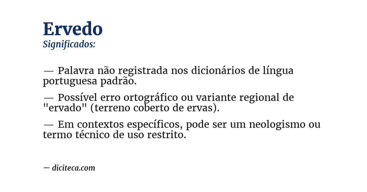 Significado de ervedo