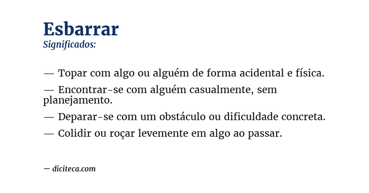 Significado de esbarrar