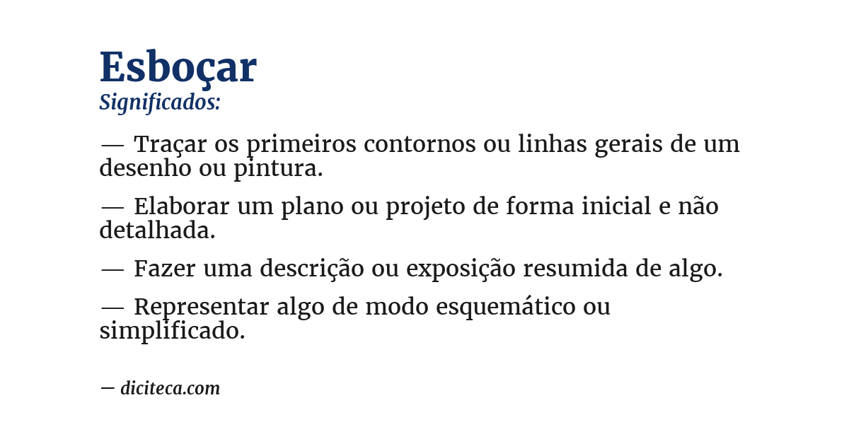 Significado de esboçar