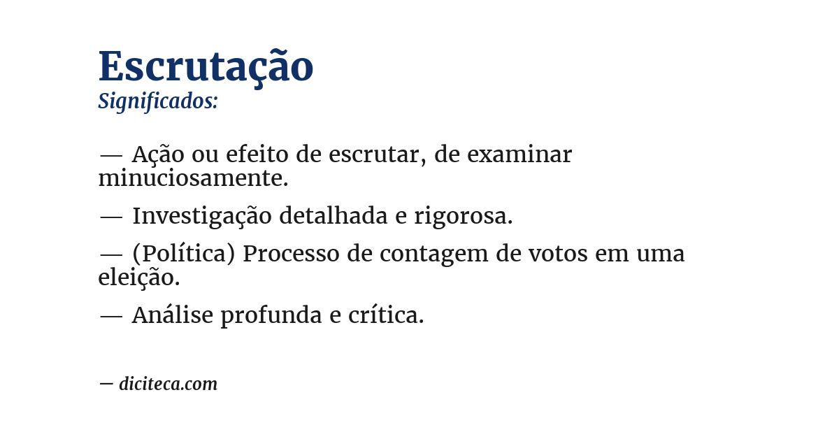 Significado de escrutação