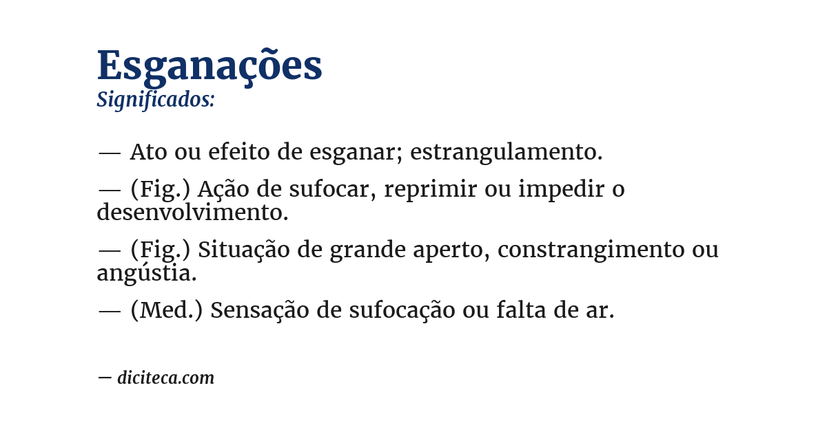 Significado de esganações
