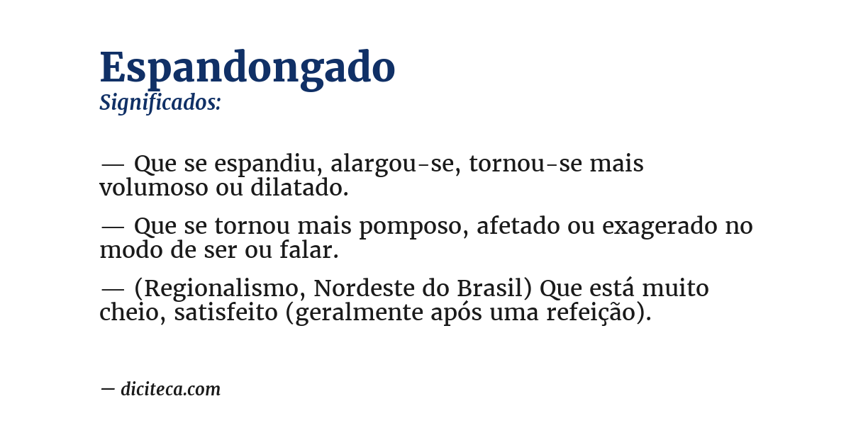 Significado de espandongado