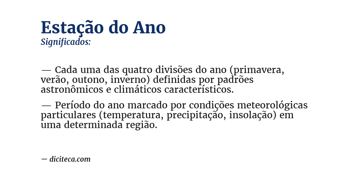 Significado de estação do ano