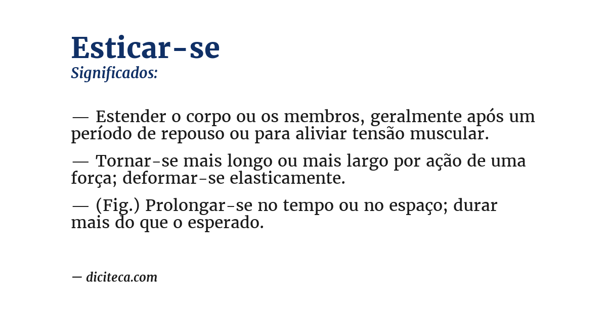 Significado de esticar-se