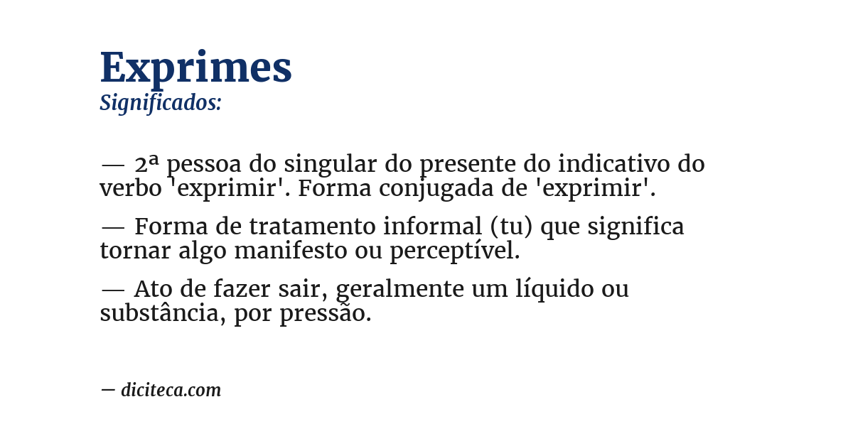 Significado de exprimes