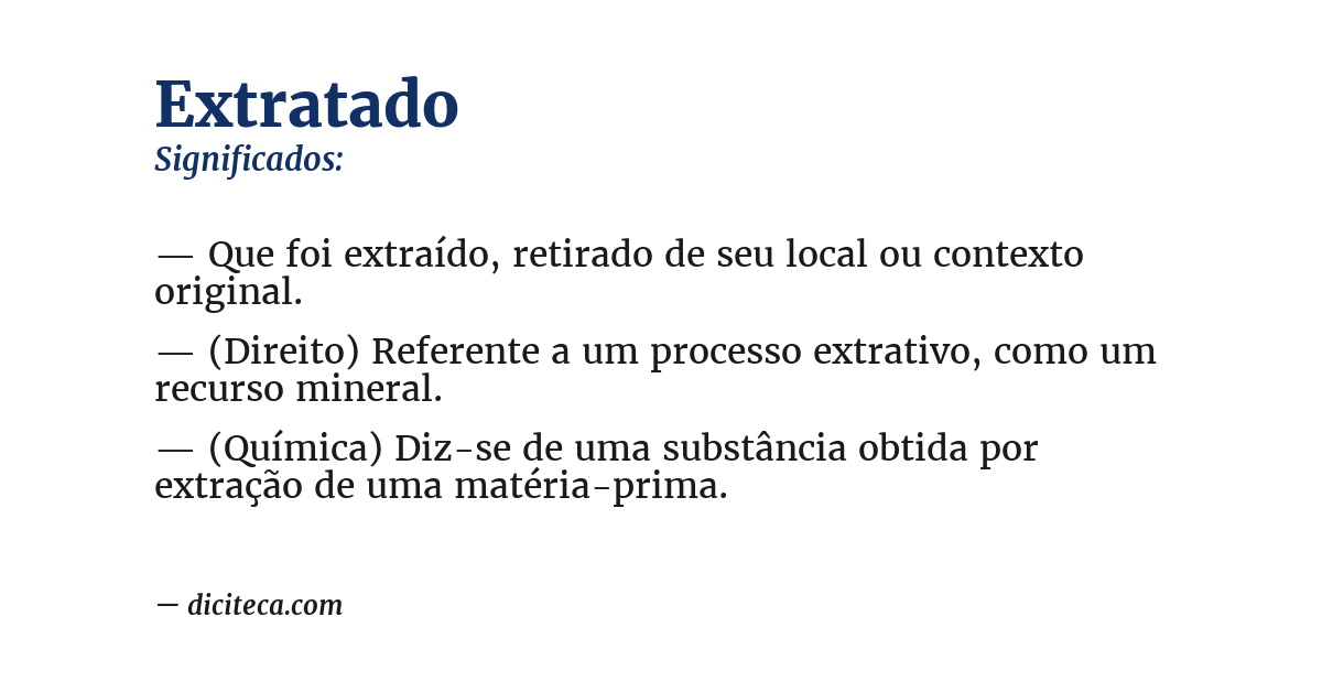 Significado de extratado