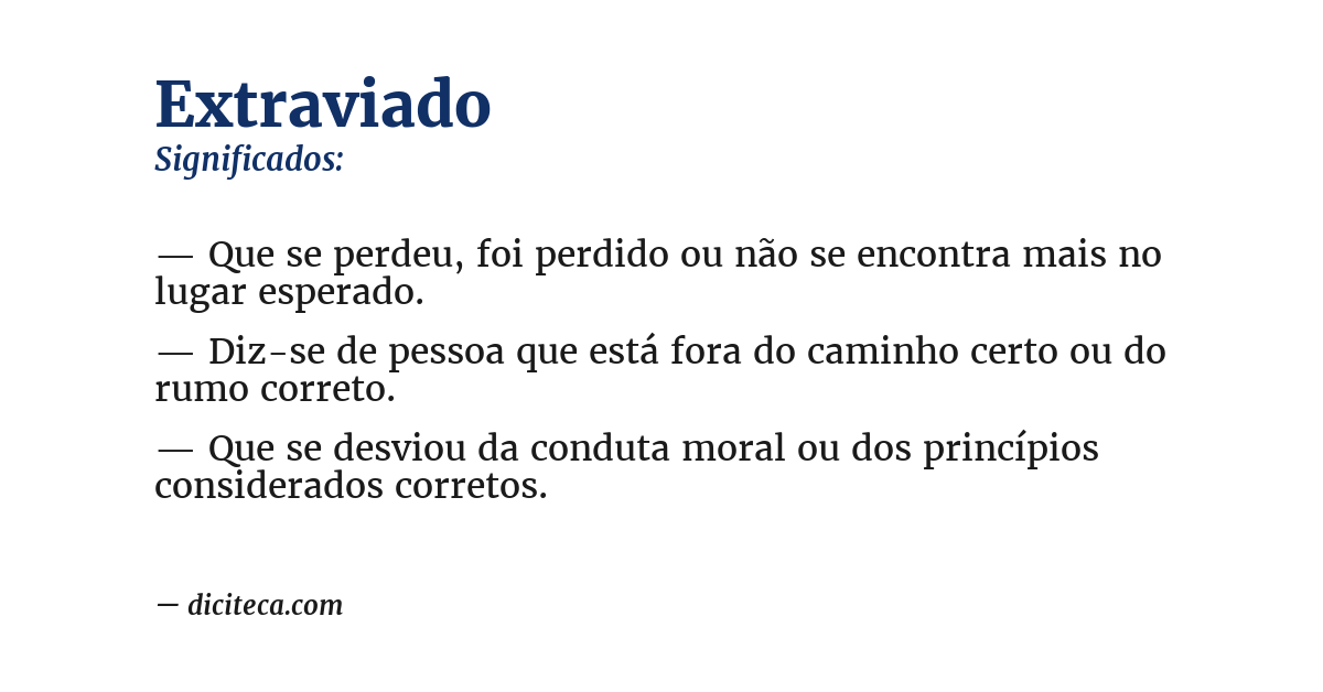Significado de extraviado