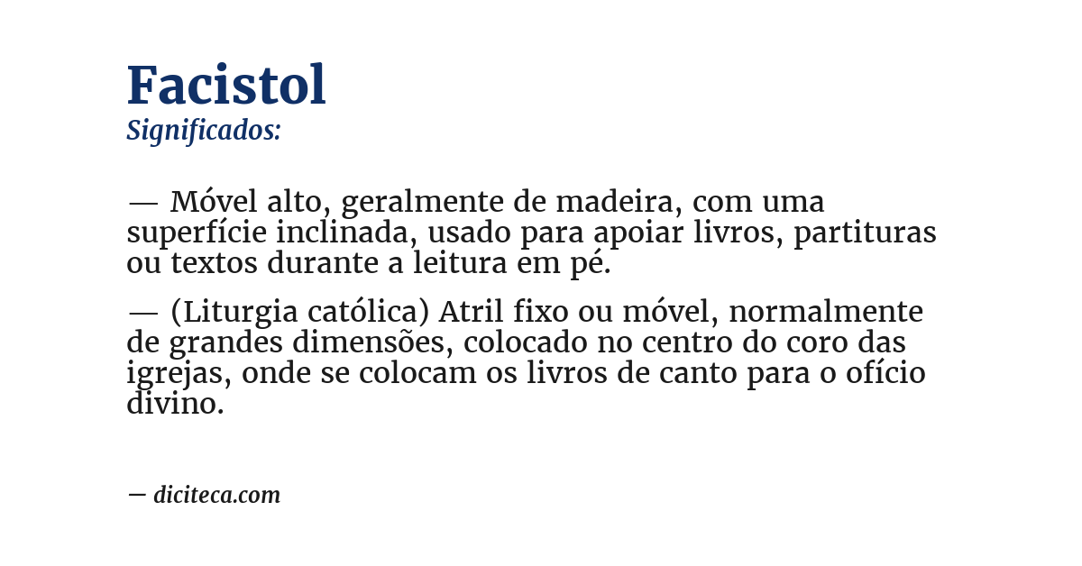 Significado de facistol
