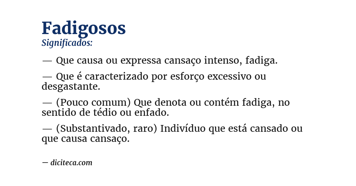 Significado de fadigosos
