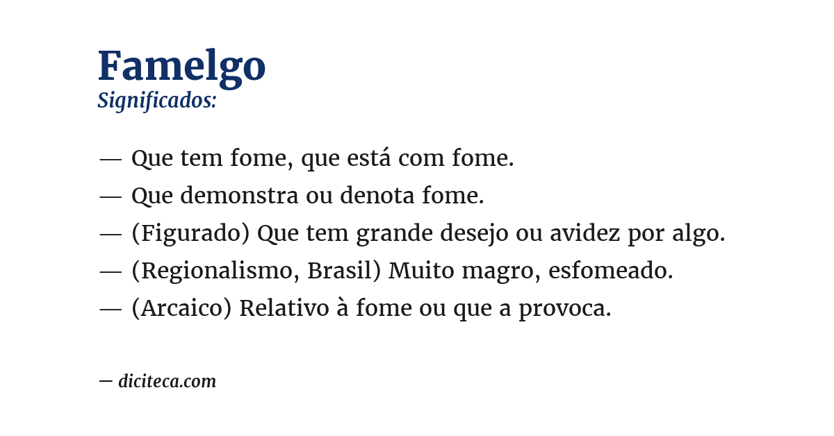 Significado de famelgo