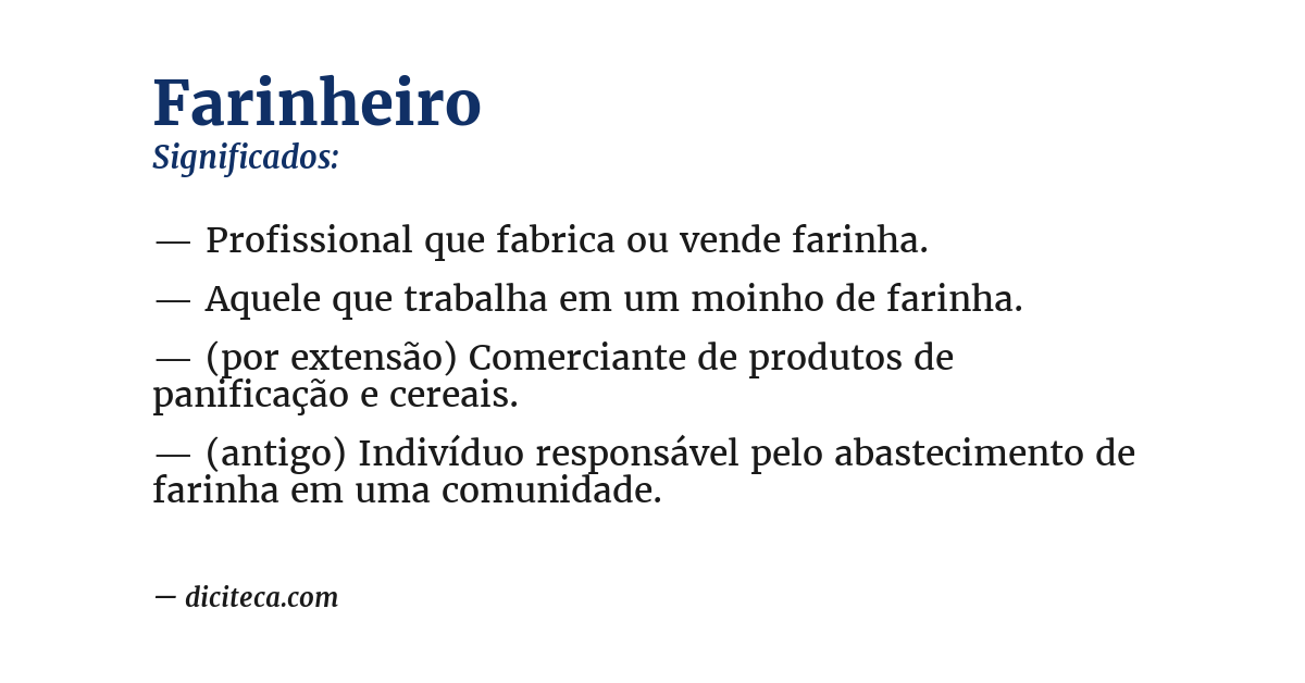 Significado de farinheiro
