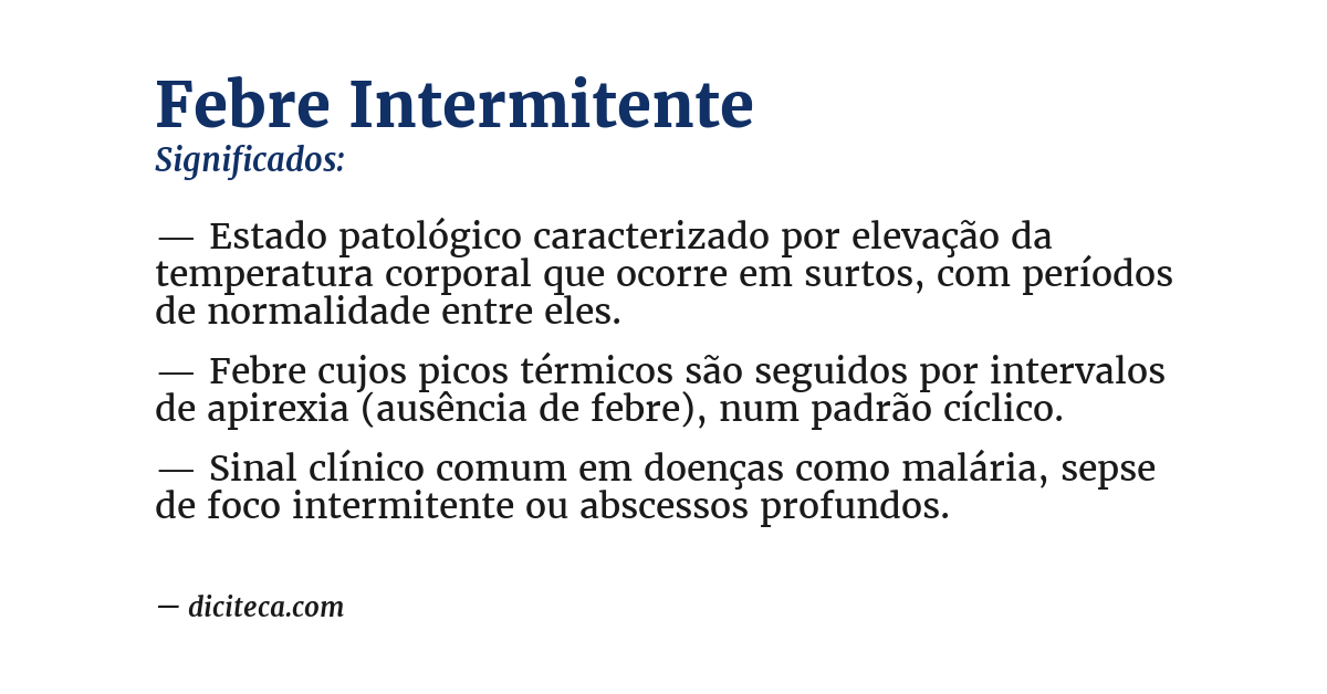 Significado de febre intermitente