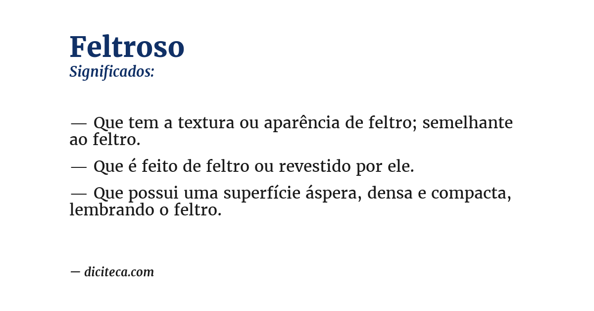 Significado de feltroso