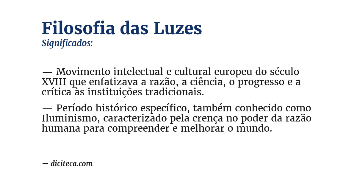 Significado de filosofia das luzes