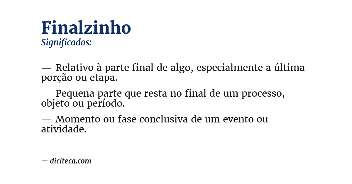 Significado de finalzinho