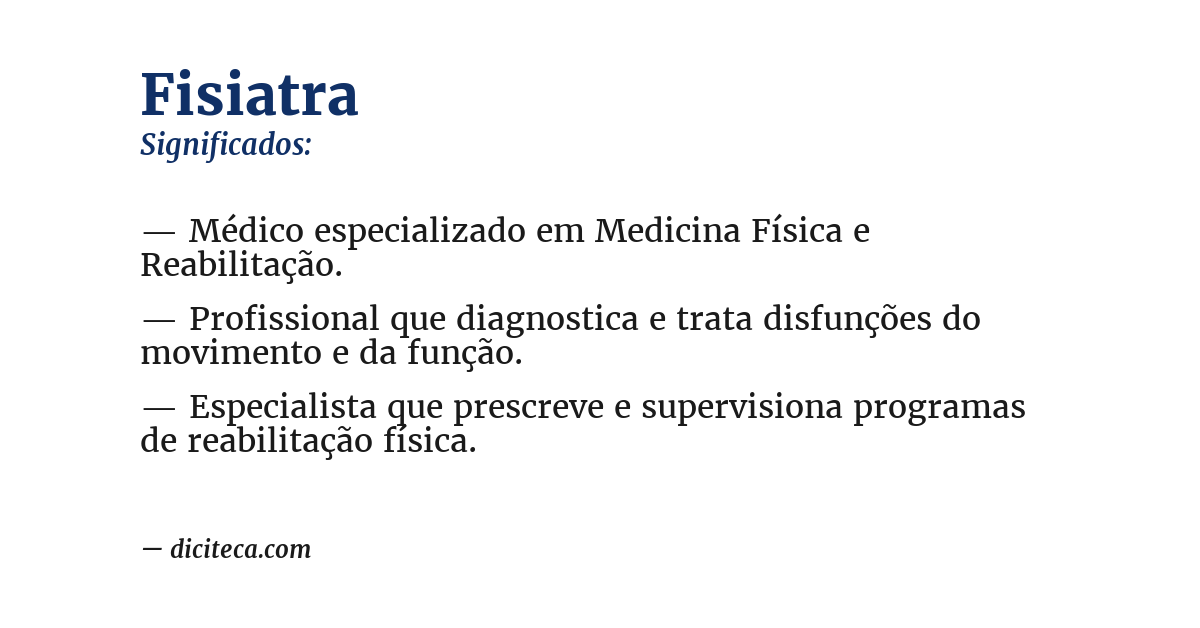 Significado de fisiatra