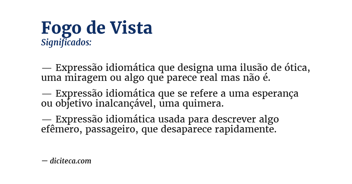 Significado de fogo de vista