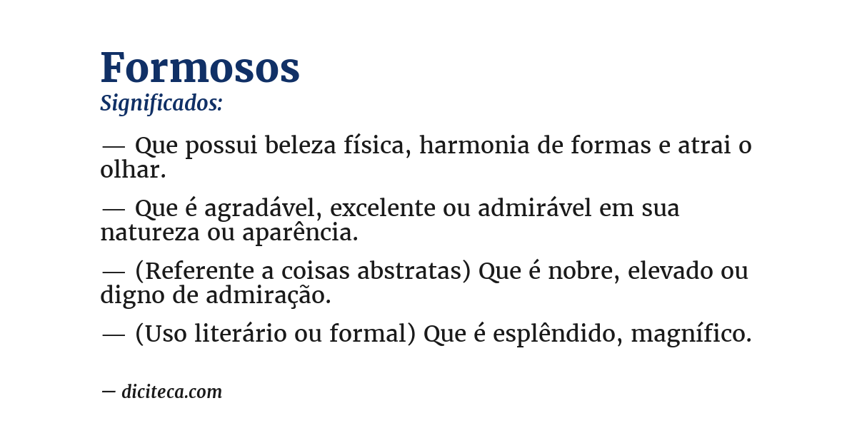 Significado de formosos