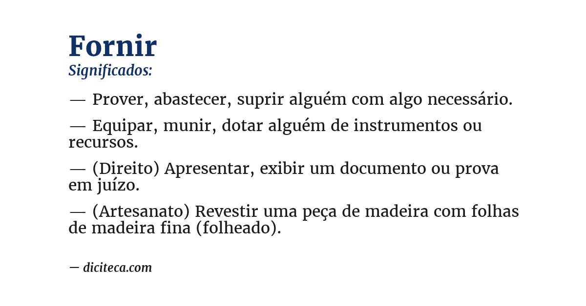 Significado de fornir