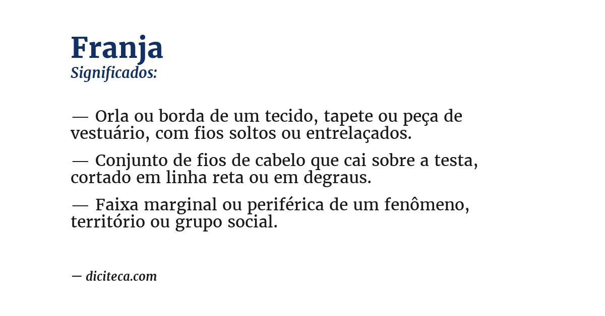 Significado de franja