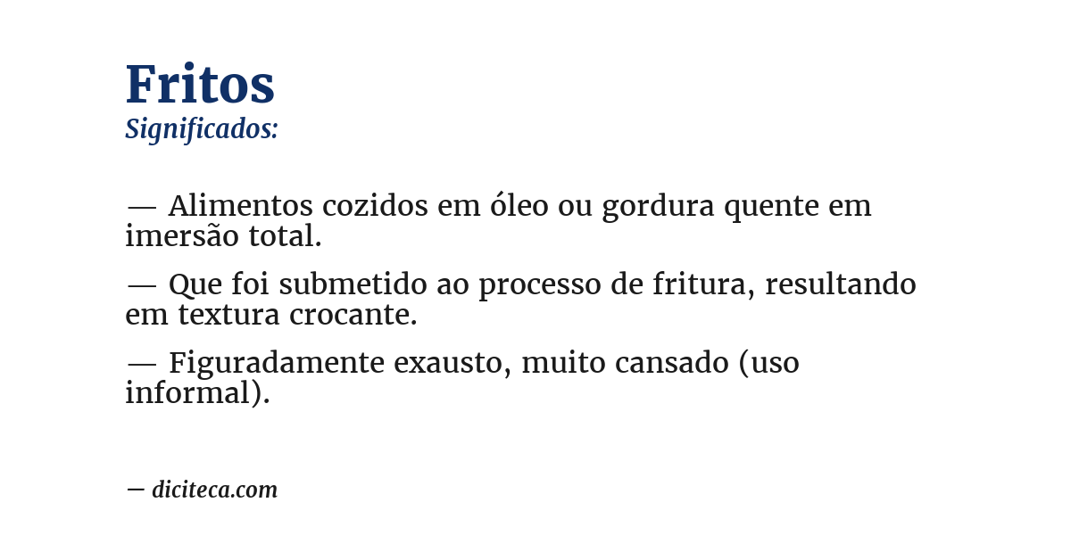 Significado de fritos