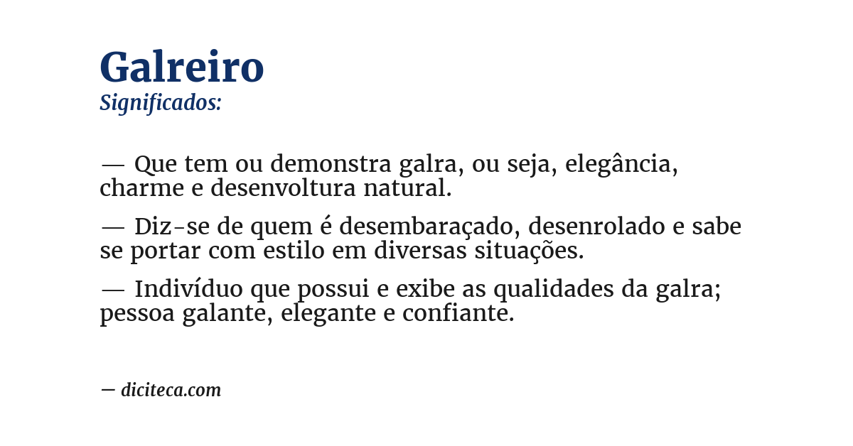Significado de galreiro
