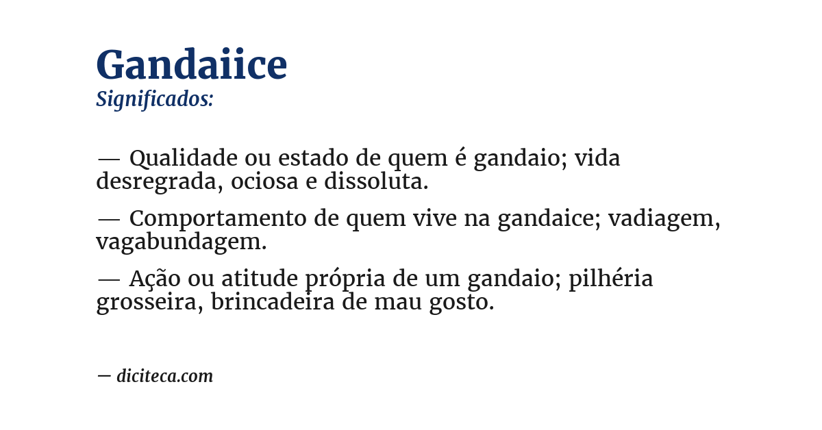 Significado de gandaiice