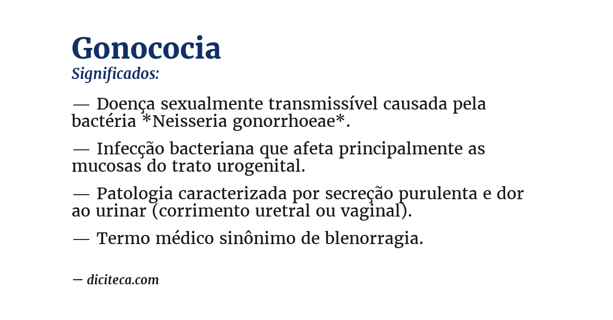 Significado de gonococia