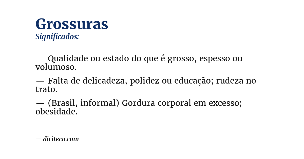 Significado de grossuras