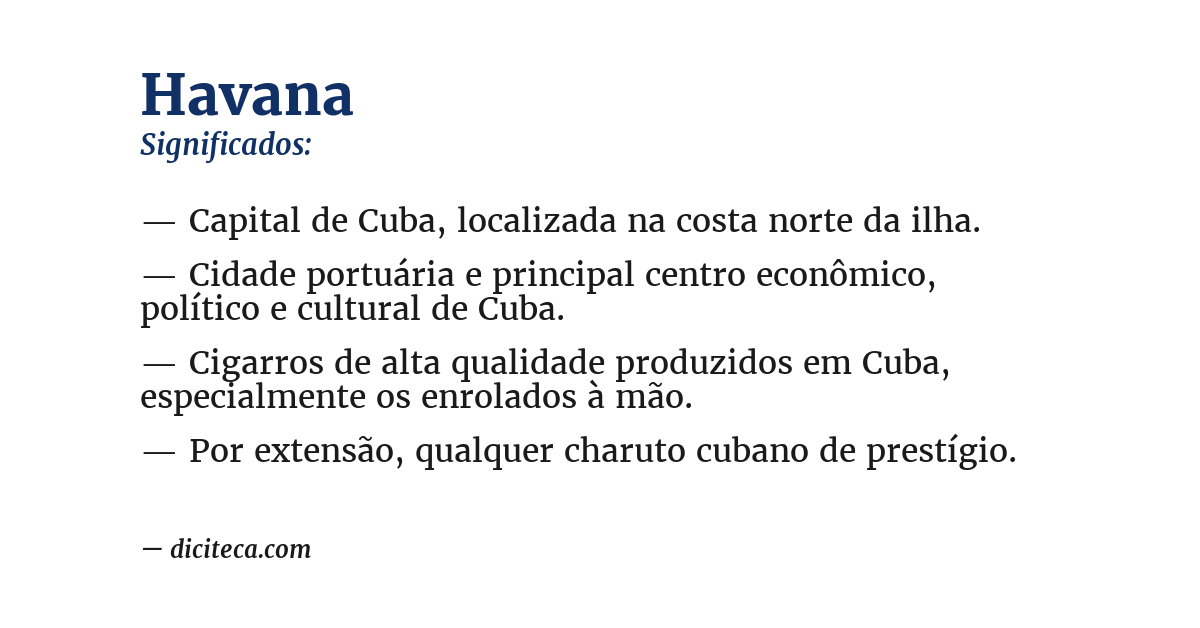 Significado de havana
