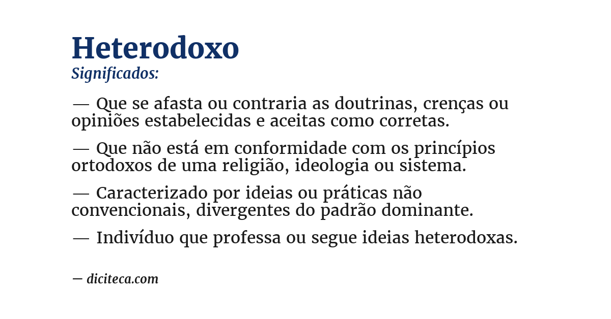 Significado de heterodoxo