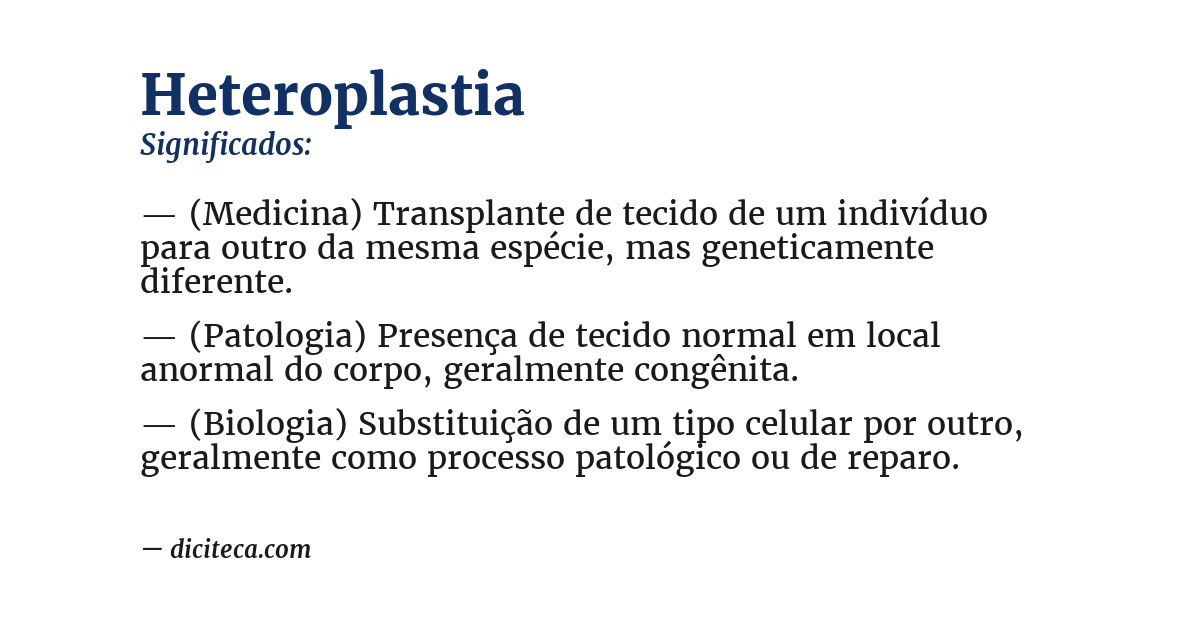 Significado de heteroplastia