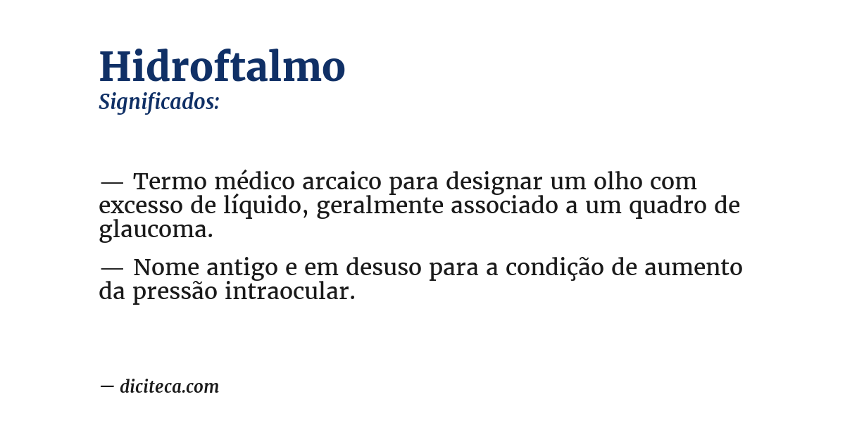 Significado de hidroftalmo