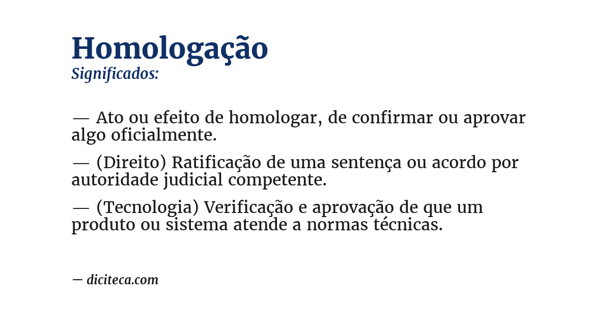 Significado de homologação