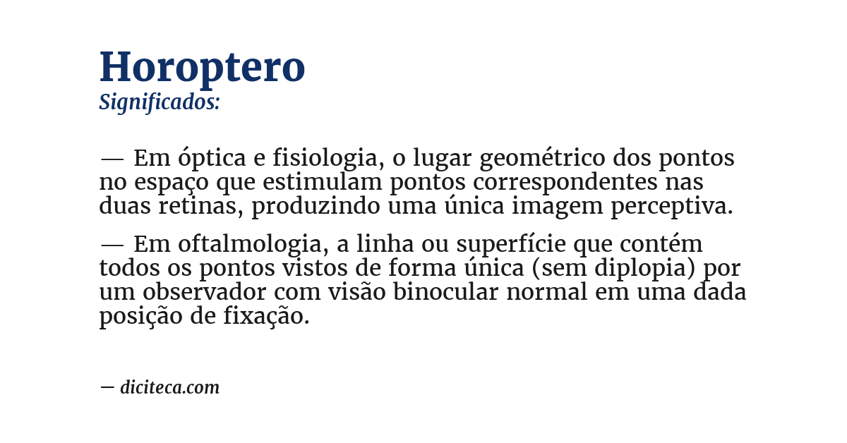 Significado de horoptero