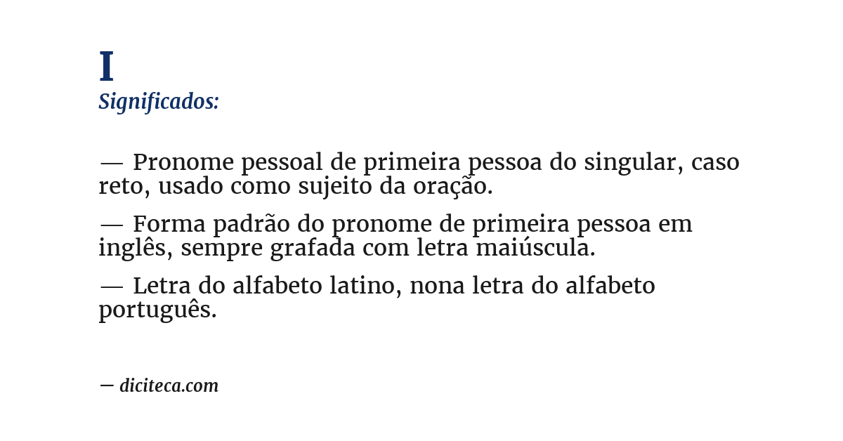 Significado de i