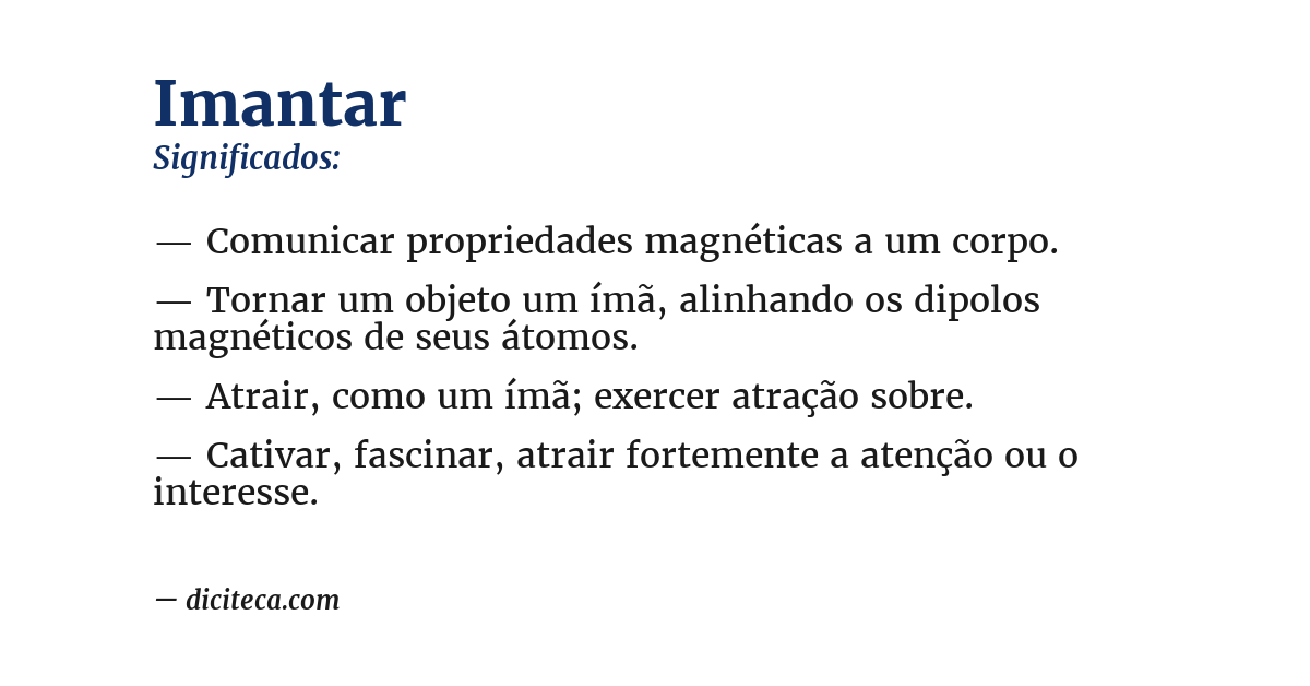 Significado de imantar